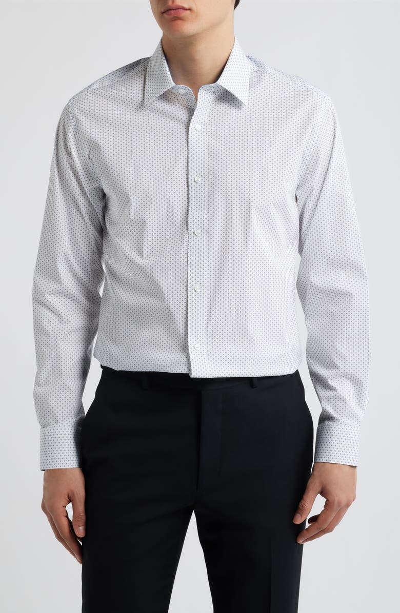DANIEL HECHTER Paris Modern Fit Neat Floral Print Cotton Dress Shirt, Main, color, 