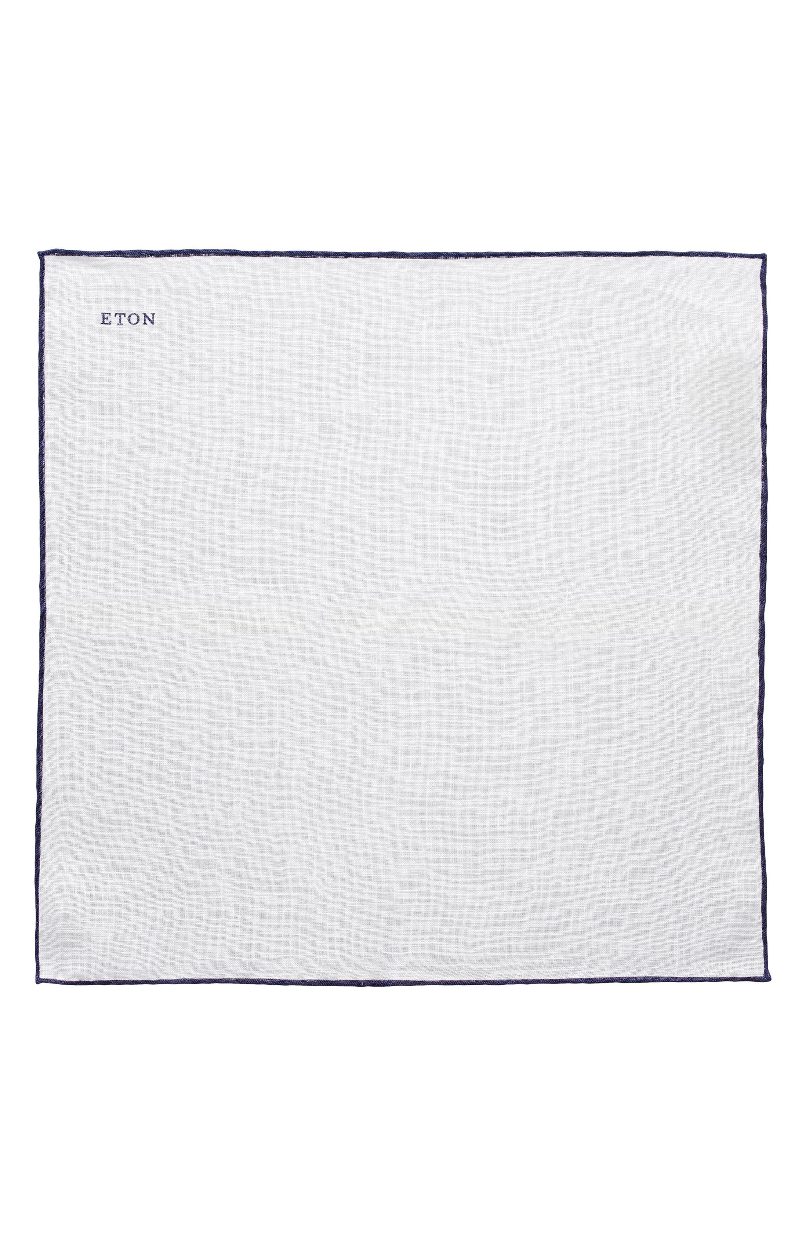 Eton Dark Blue Linen Pocket Square (Men) | Nordstromrack