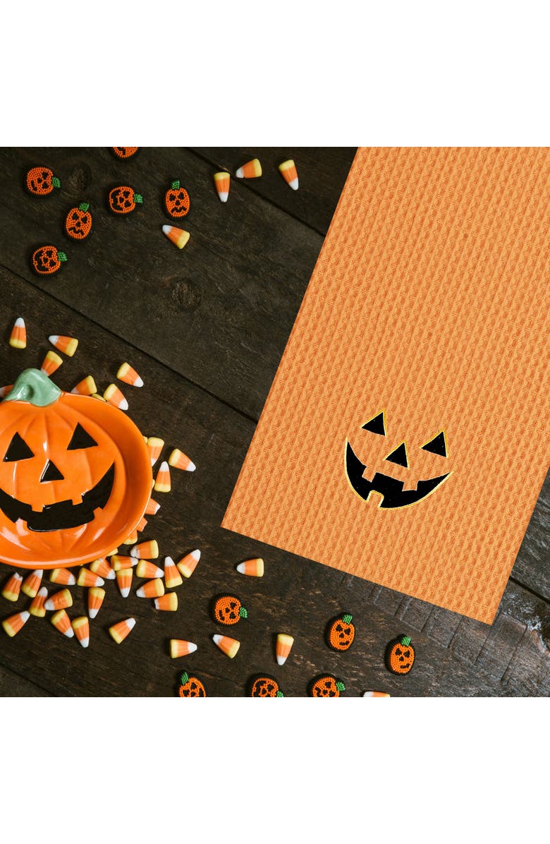 C&F Home Jack O' Lantern Pumpkin Halloween Waffle Weave Cotton Kitchen Towel, Alternate, color, 