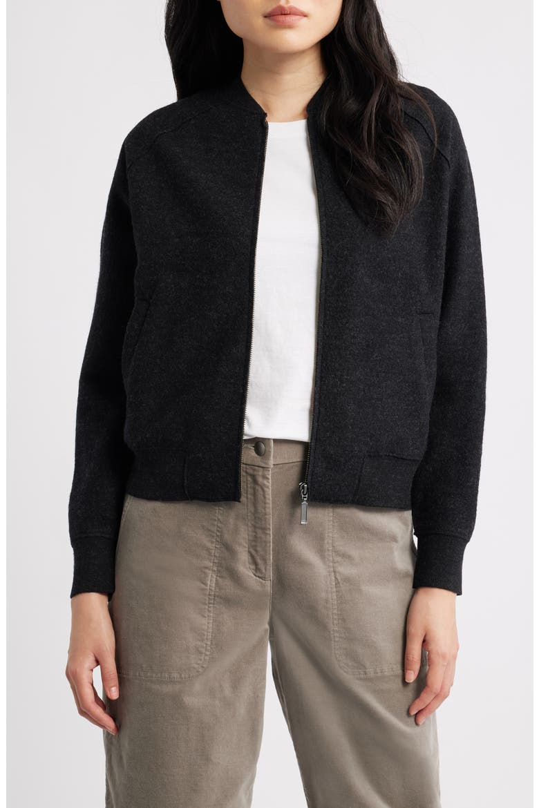 Wool Bomber Jacket, Main, color, CHARCOAL