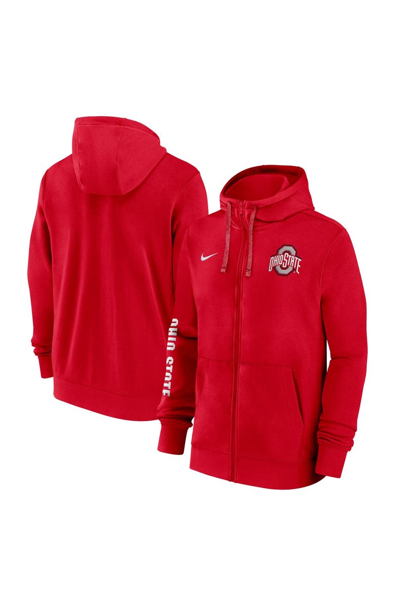 Nike Men's Nike Scarlet Ohio State Buckeyes 2024 Sideline Full-Zip Hoodie, Alternate, color, 