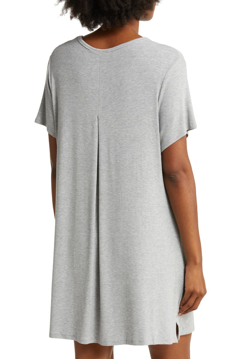 Cozy Earth Rib Knit Nightshirt, Alternate, color, Grey