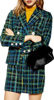 Topshop Bouclé Check Jacket