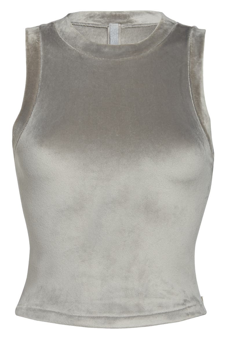 Velour Crewneck Tank, Alternate, color, SMOKE
