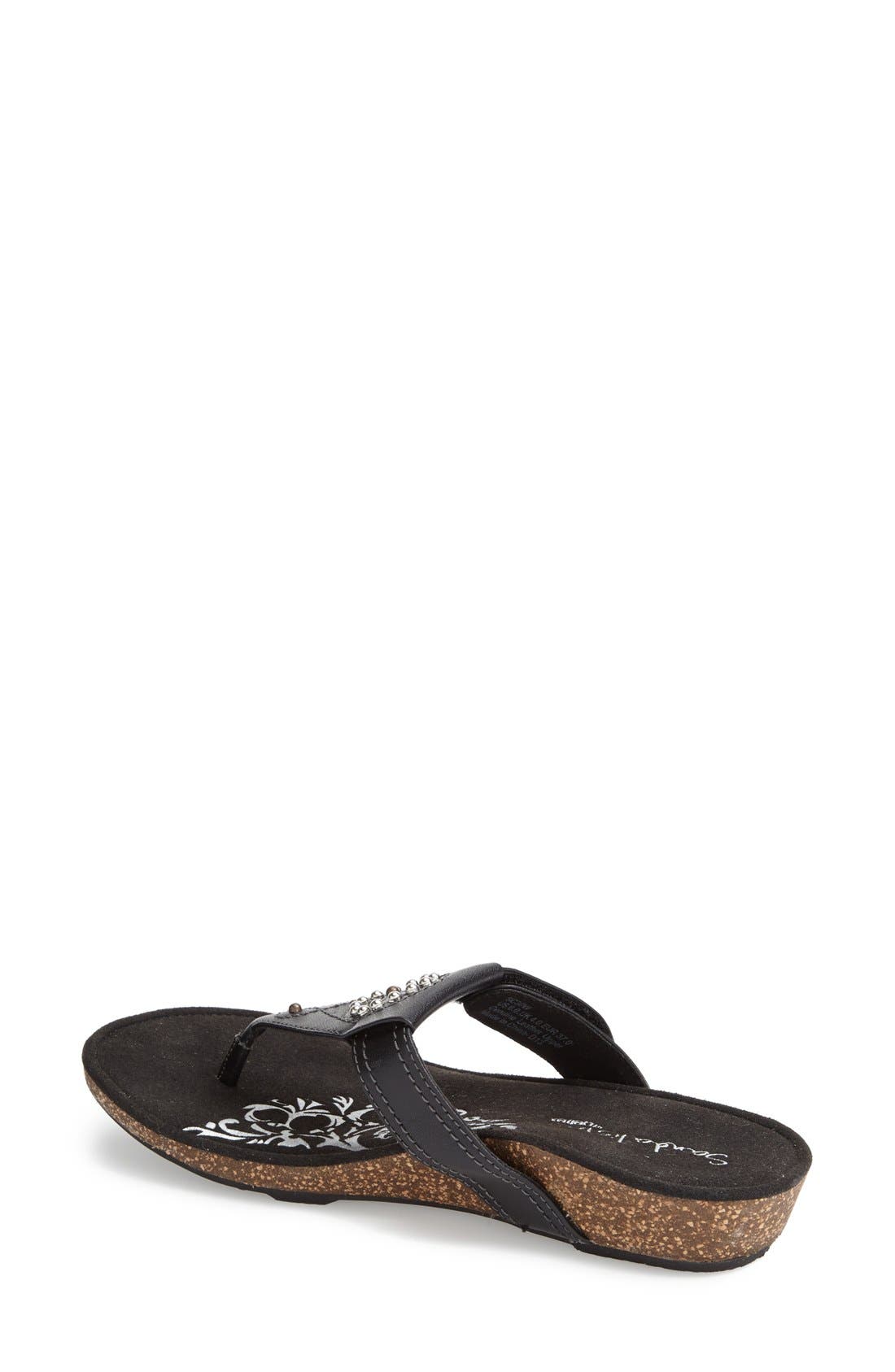 Aetrex 'Emily' Leather Thong Sandal, Alternate, color, 