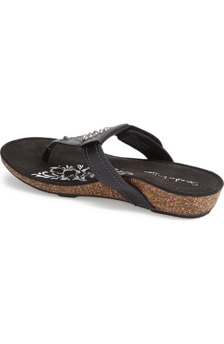 Aetrex 'Emily' Leather Thong Sandal, Alternate, color,
