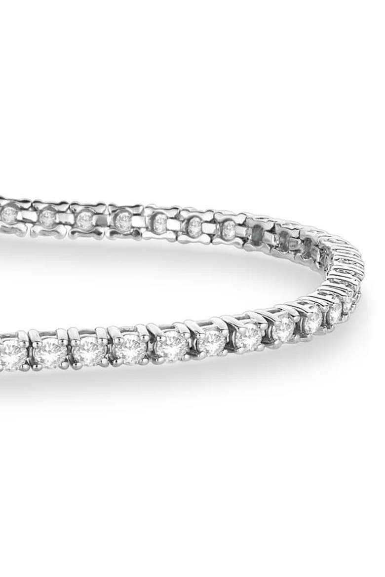 Lab Grown Diamond & Blue Sapphire Eternity Tennis Bracelet 14K, Alternate, color, White Gold