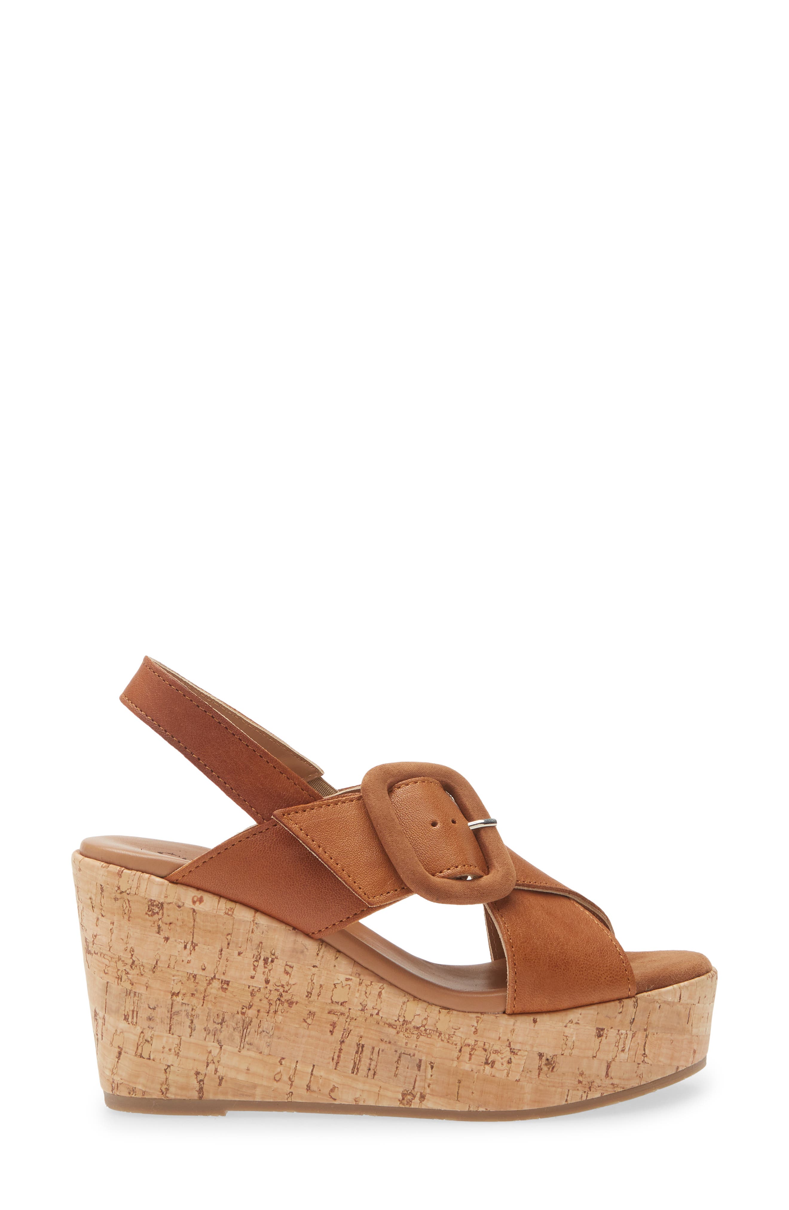 Cordani Dustin Slingback Platform Wedge Sandal, Alternate, color, Cuoio Leather