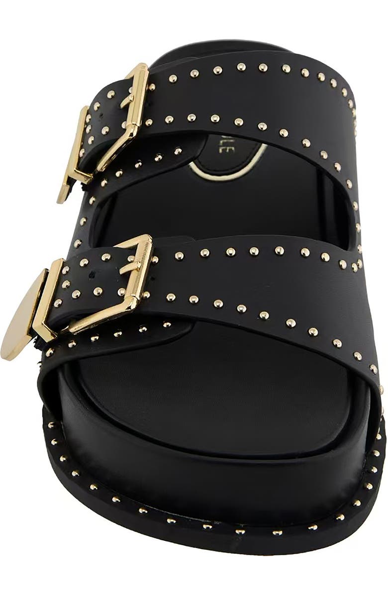 Kenneth Cole Gradie Wedge Sandal, Alternate, color, Black Leather