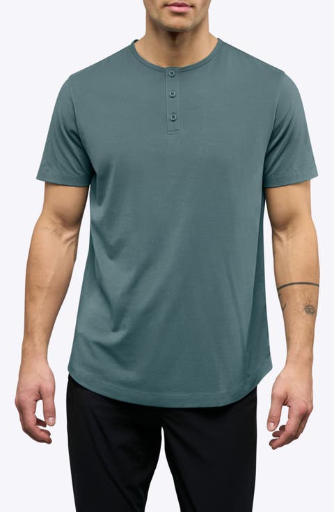 AO Curved Hem Short Sleeve Henley