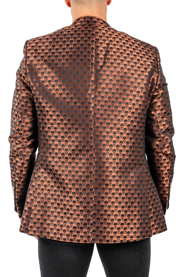 Skull Repeat Sport Coat, Alternate, color, ORANGE