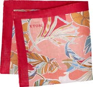Eton Tropical Print Linen Pocket Square