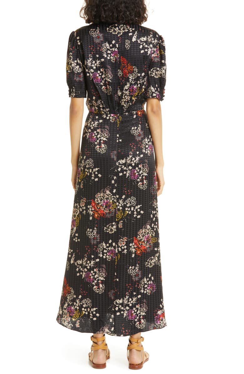 SALONI Lea Print Silk Maxi Dress, Alternate, color, 