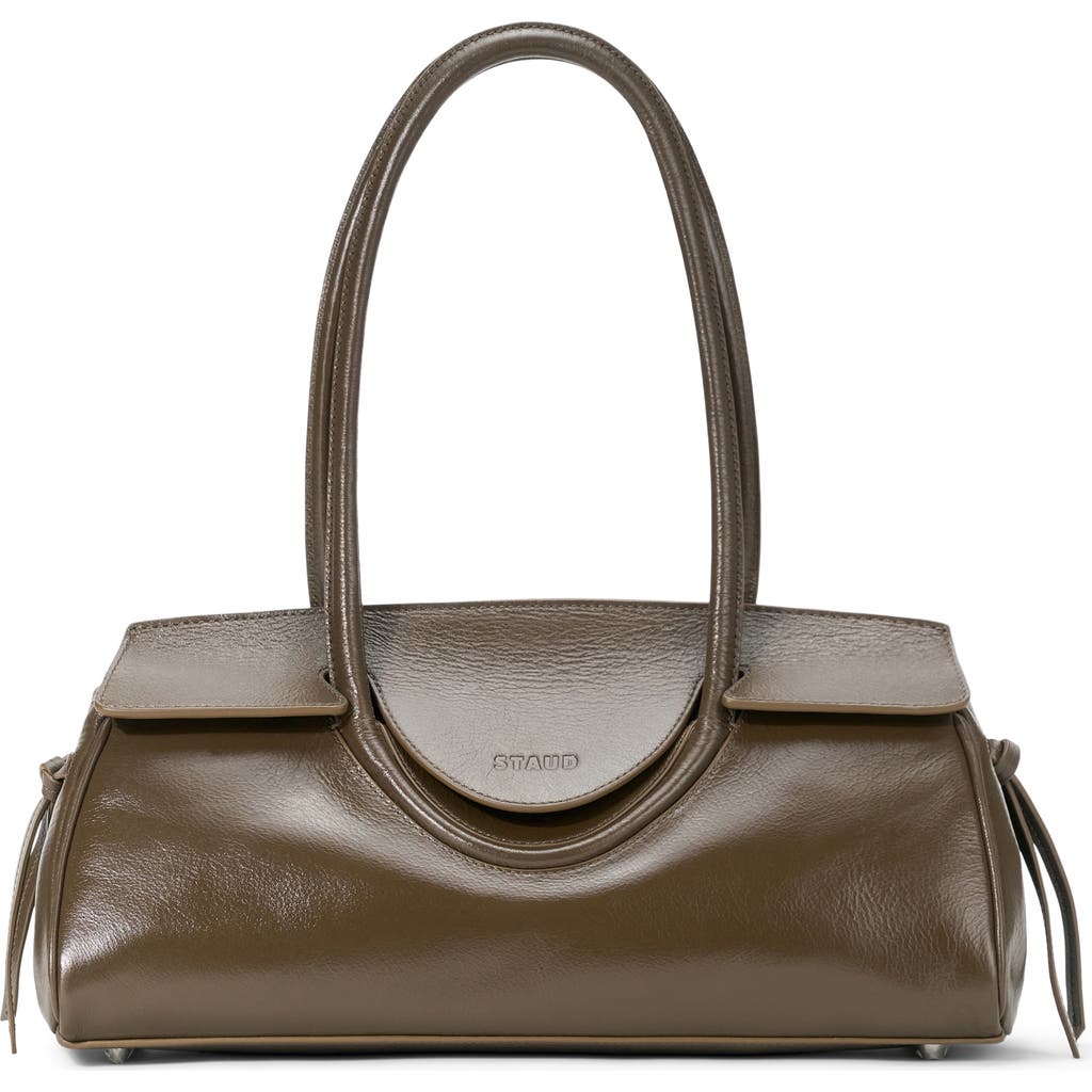 Staud Maude Leather Shoulder Bag In Brown