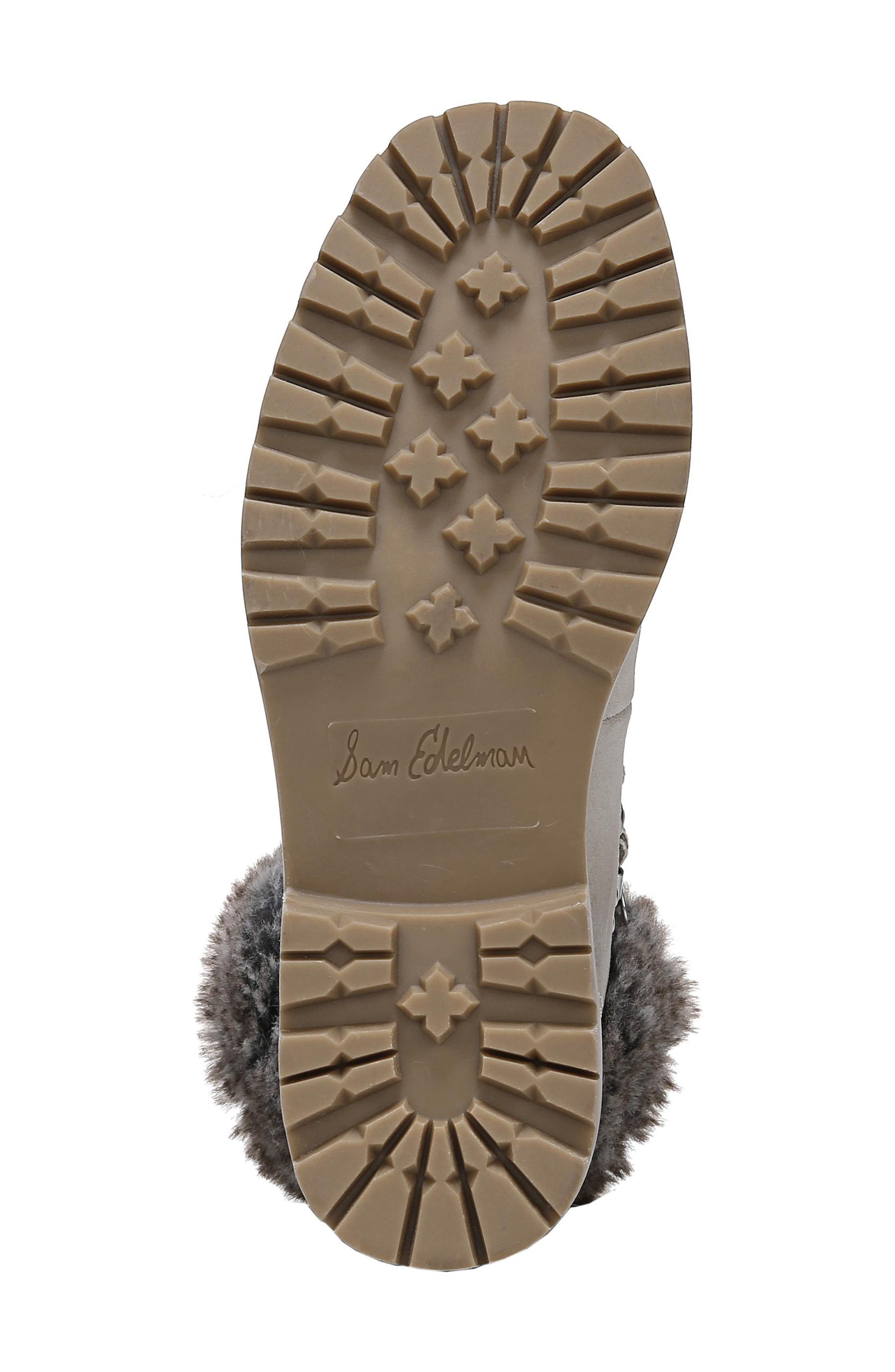 Bowen Faux Fur Trim Bootie, Alternate, color, BISTRO/ GREY SUEDE