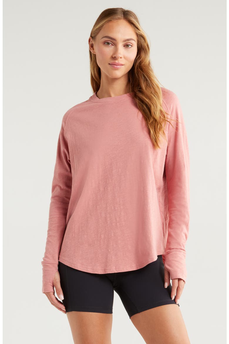 Relaxed Washed 2.0 Long Sleeve Slub Tee, Main, color, PINK DESERT