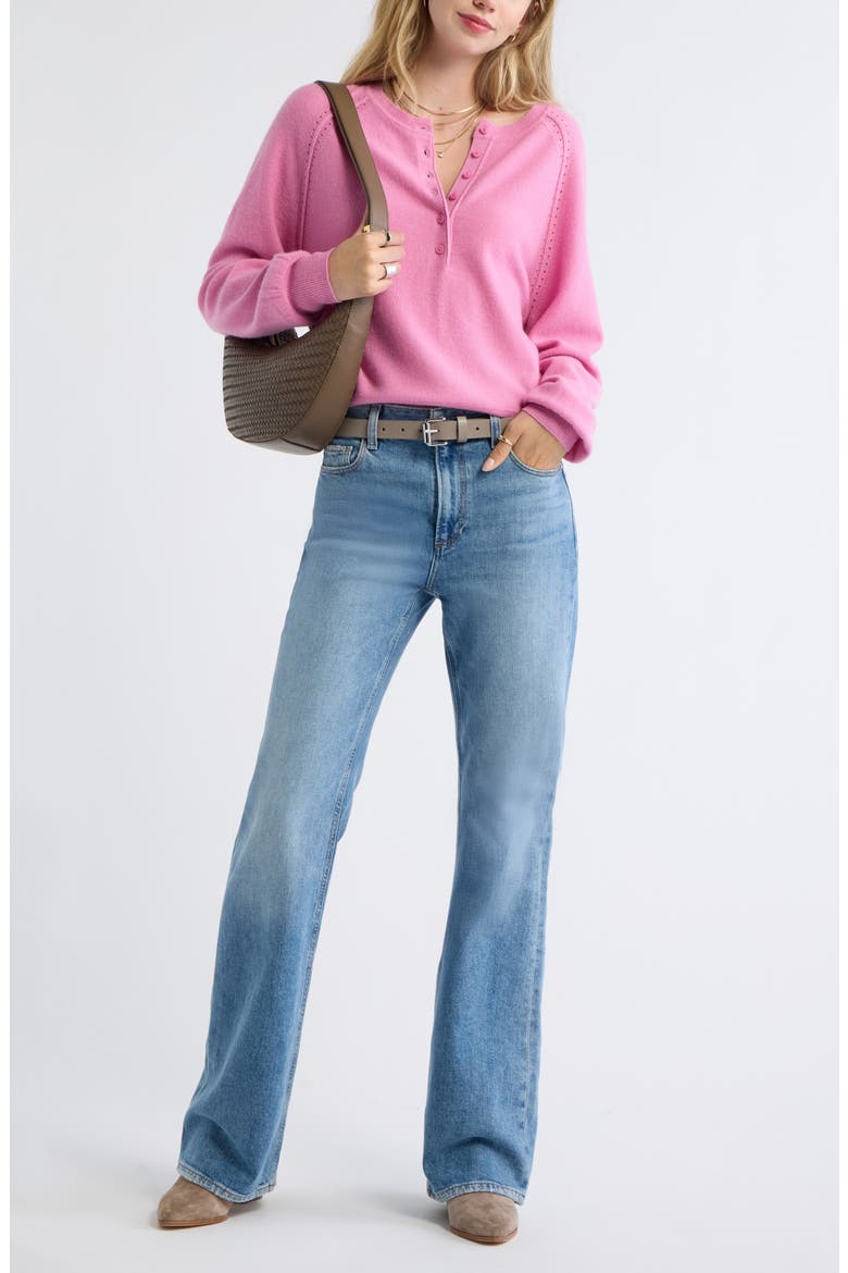 Wool & Cashmere Blend Henley Sweater, Alternate, color, PINK PRINCE