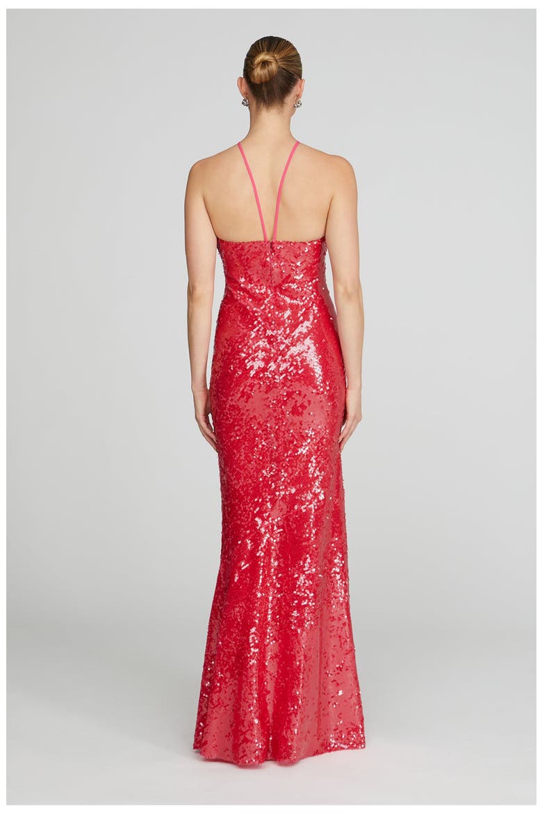 Regine Sequins Gown, Alternate, color, Guava