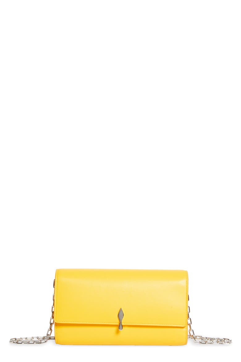 Bettina Leather Wallet on a Chain, Main, color, X241 CORN/ SILVER