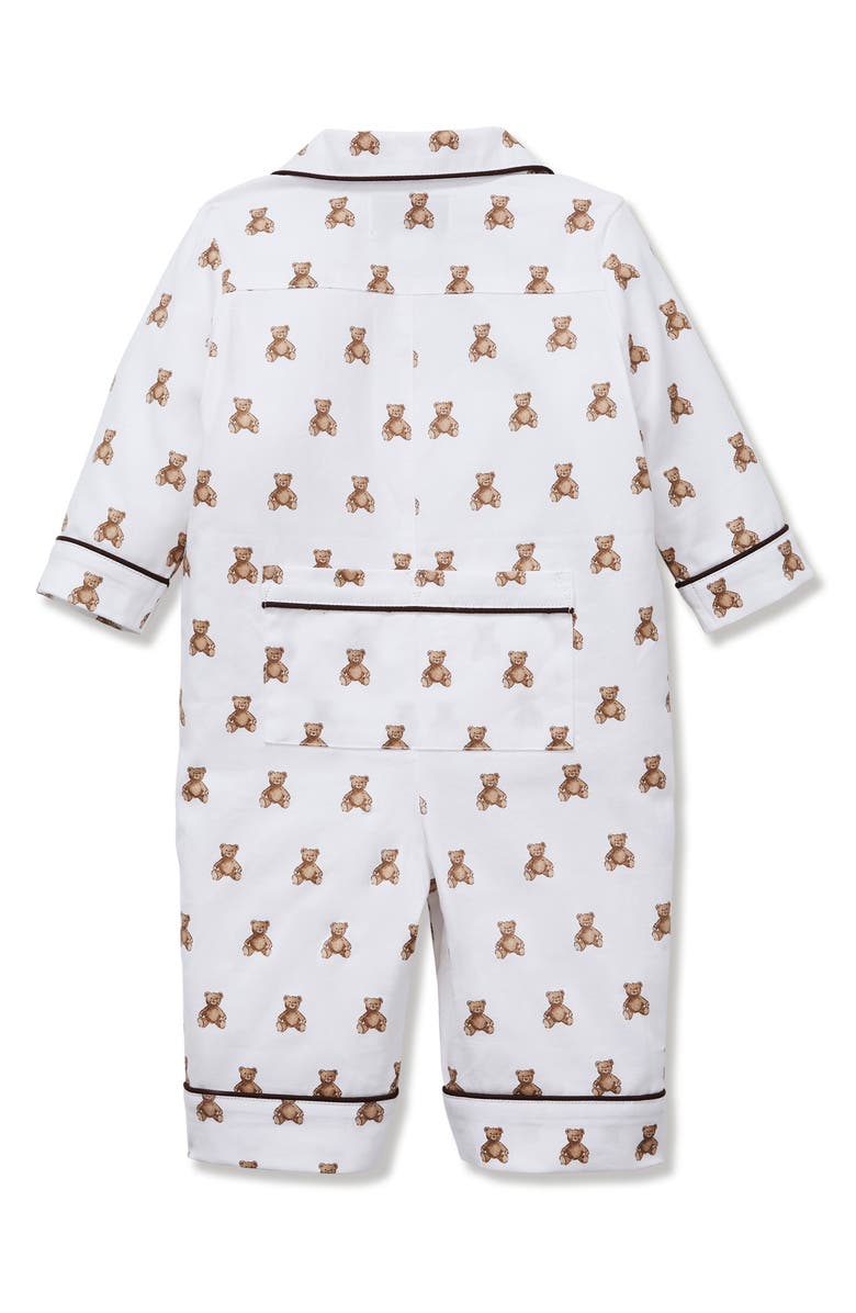Petite Plume Teddy One-Piece Brushed Twill Pajamas, Alternate, color, 