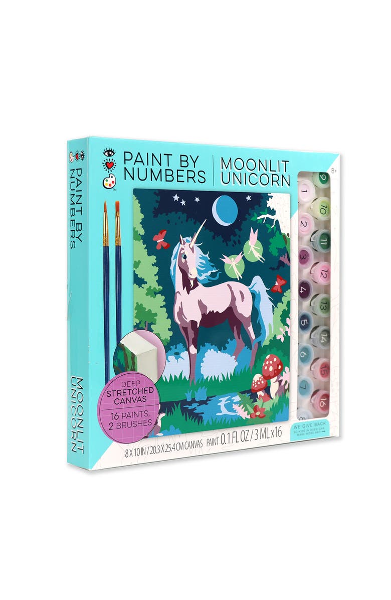 BRIGHT STRIPES Moonlit Unicorn Paint by Numbers Set, Alternate, color, Multi