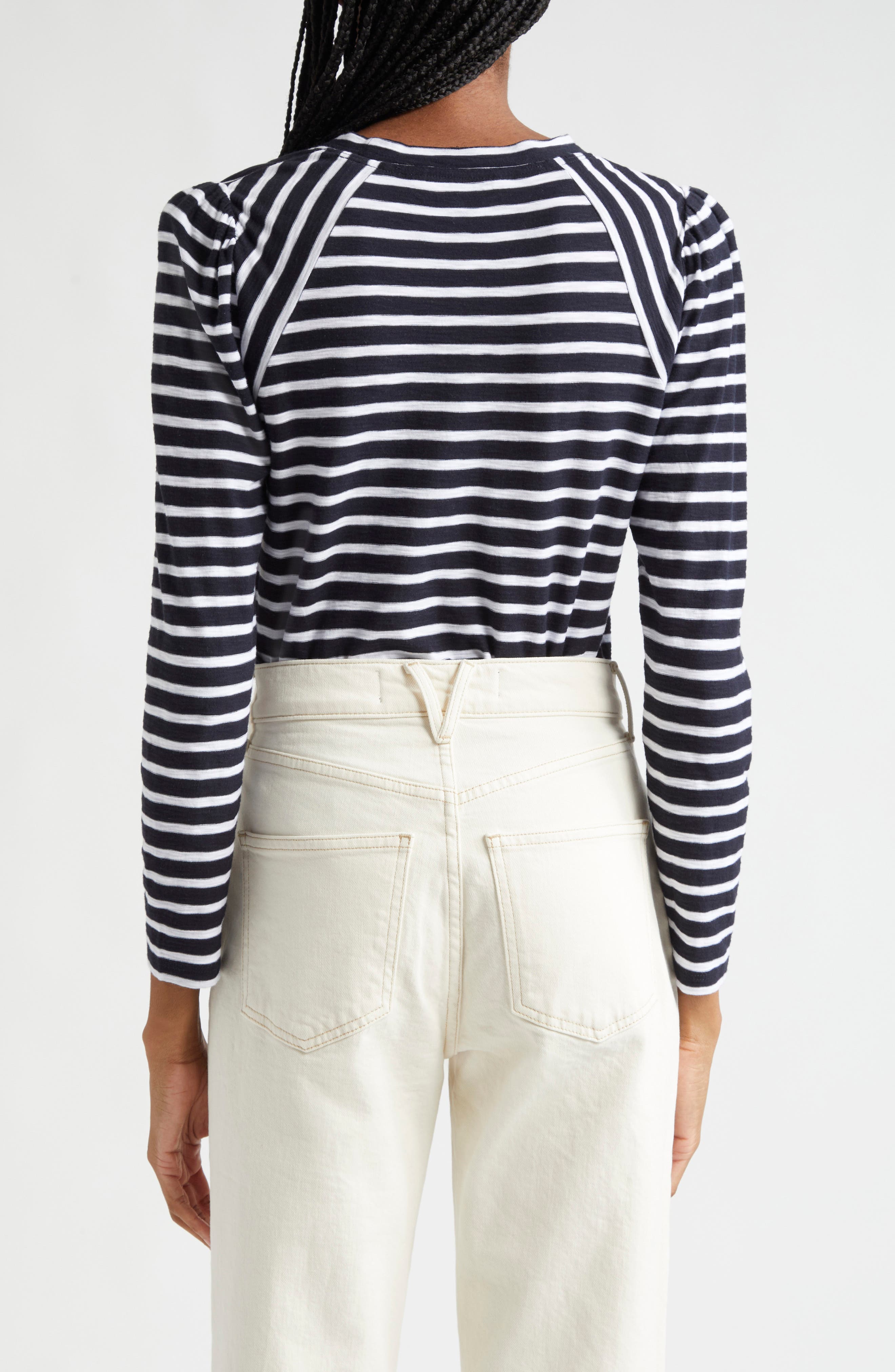 Mason Stripe Long Sleeve Cotton Baseball T-Shirt - image 2