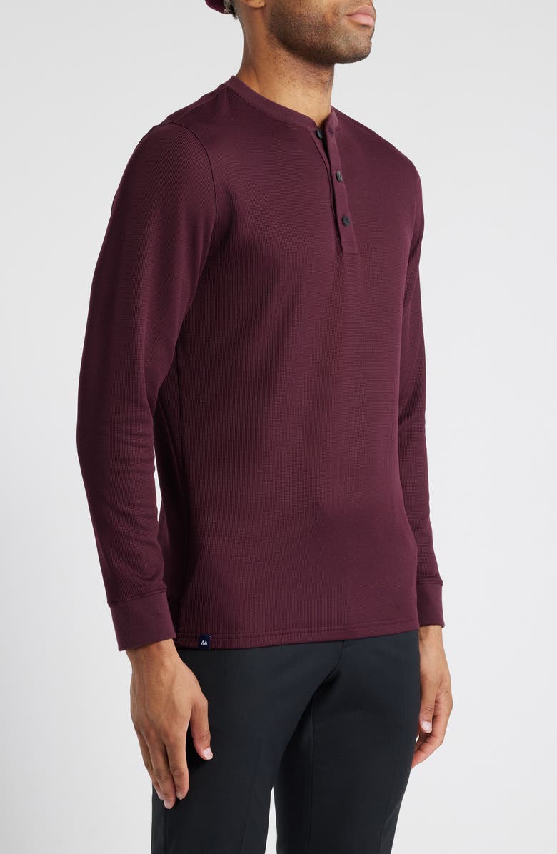 Mizzen+Main Henderson Long Sleeve Performance Henley, Alternate, color, Wine Solid