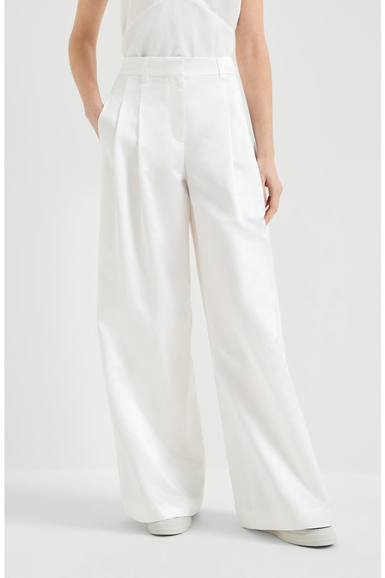 Loose Pleated trousers, Main, color, White