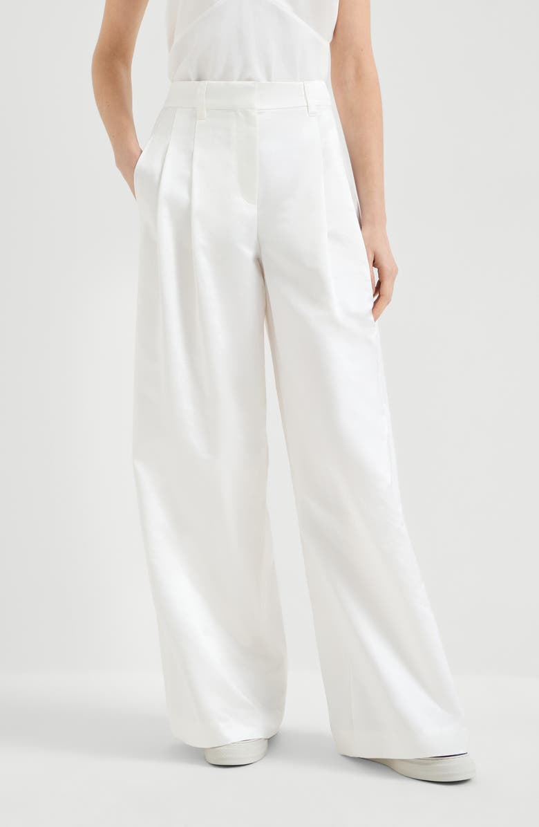 Brunello Cucinelli Loose Pleated trousers, Alternate, color, White
