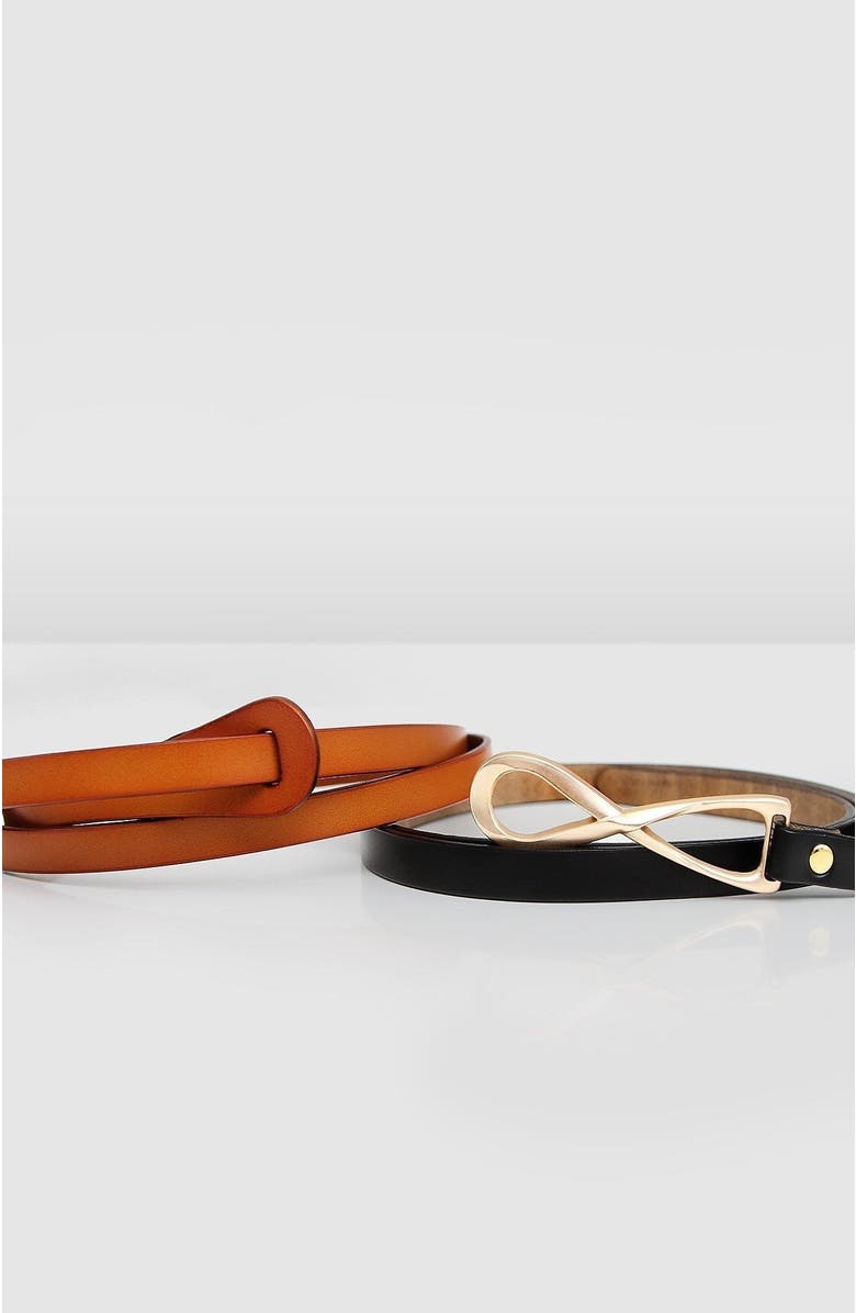 Belle & Bloom London Mood Leather Tie Belt, Alternate, color, Black