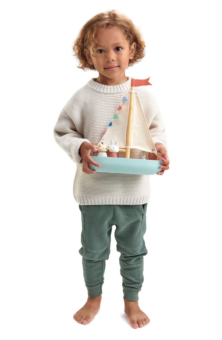 Tender Leaf Toys Sailaway Boat, Alternate, color, Multi