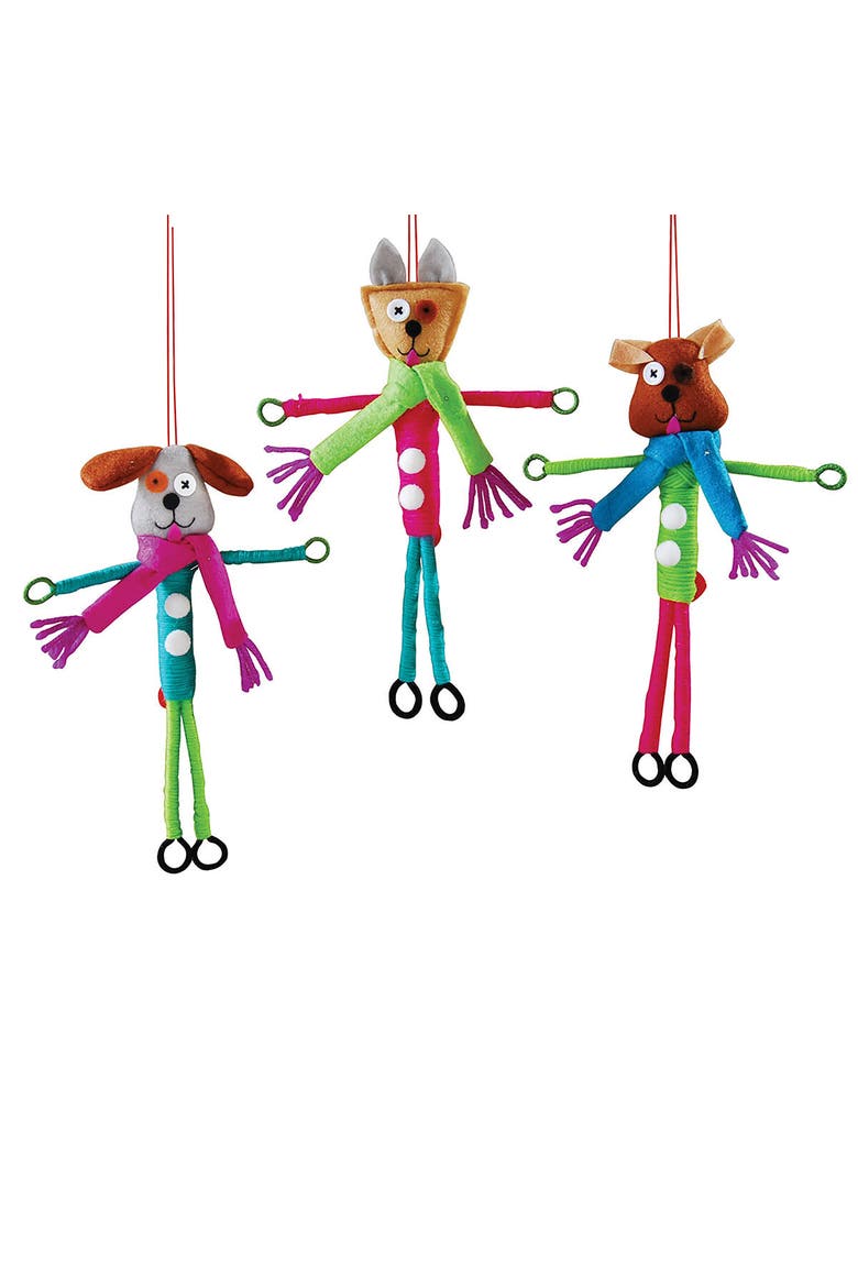 Groovy Dog Ornament A/3, Main, color, Green