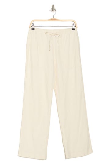 Calvin Klein Pull-on Linen & Cotton Pants