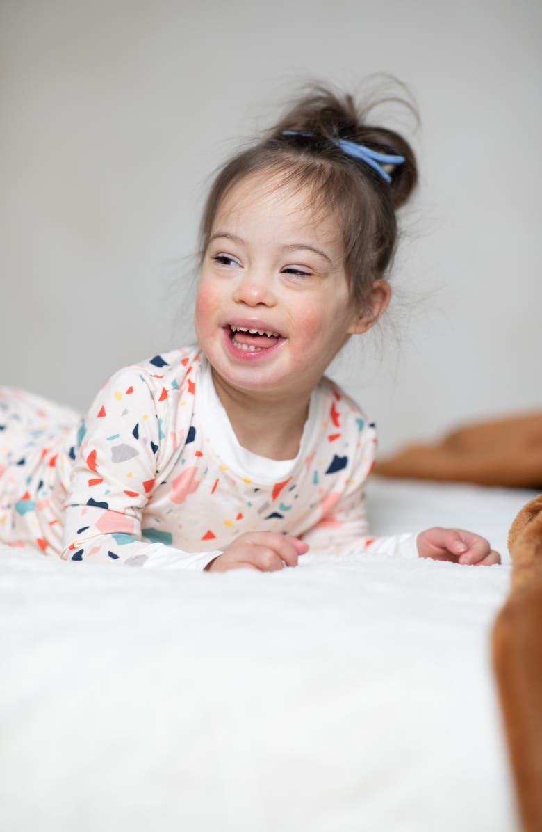 Peregrine Kidswear Terrazzo Print Fitted Two-Piece Pajamas, Alternate, color, 