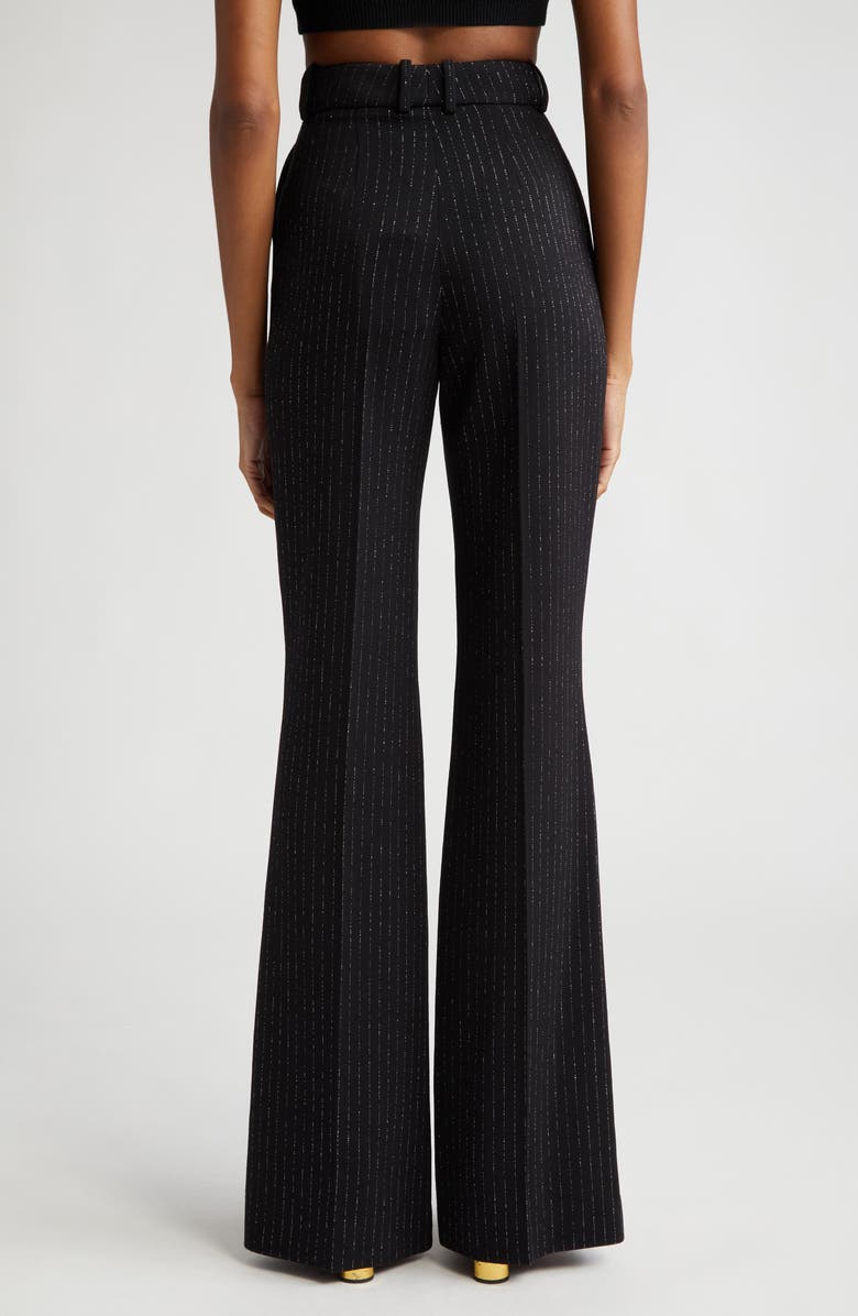 Balmain Metallic Stripe Straight Leg Pants, Alternate, color, 