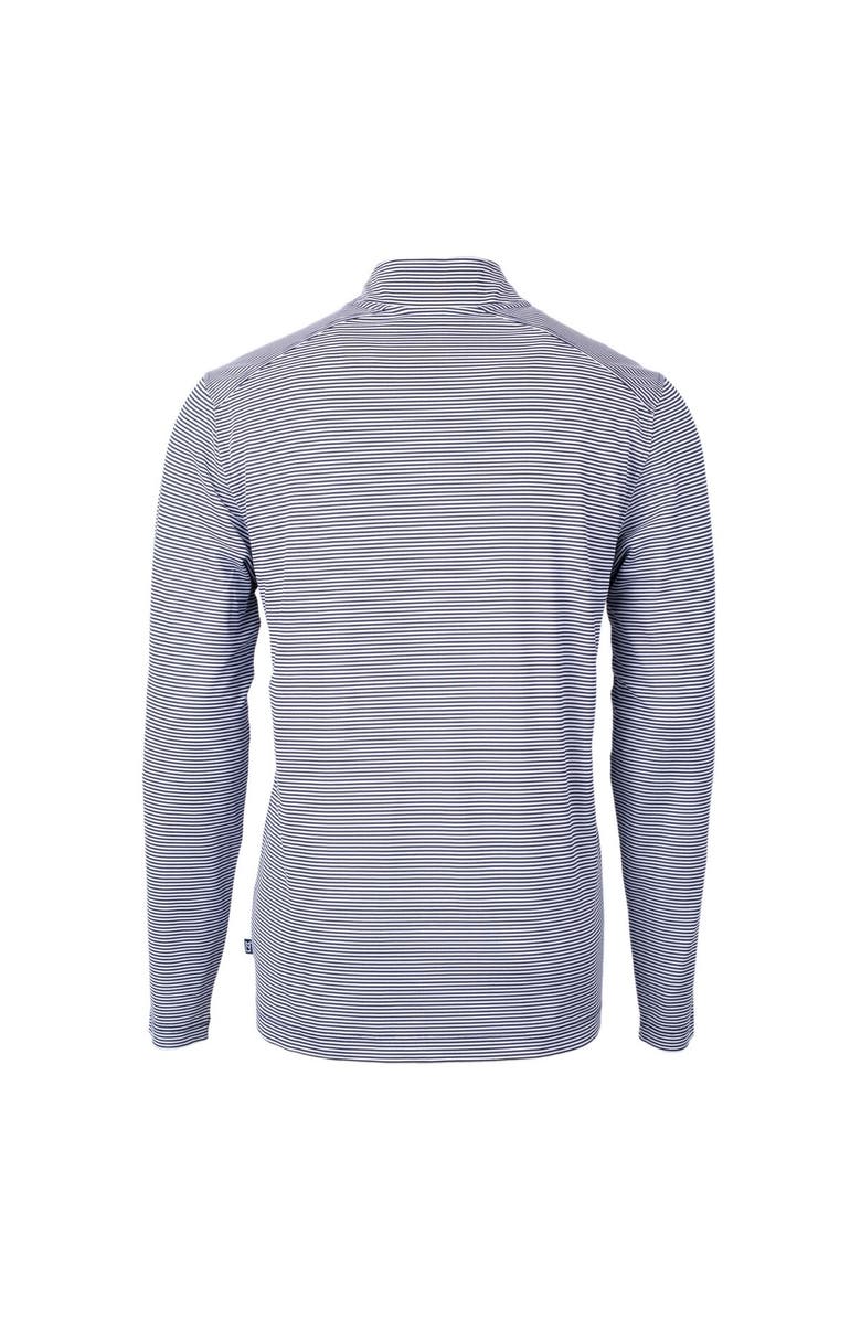 Cutter & Buck Men's Cutter & Buck  Navy/White Howard Bison Big & Tall Virtue Eco Pique Micro Stripe Recycled Quarter-Zip Pullover Top, Alternate, color, 