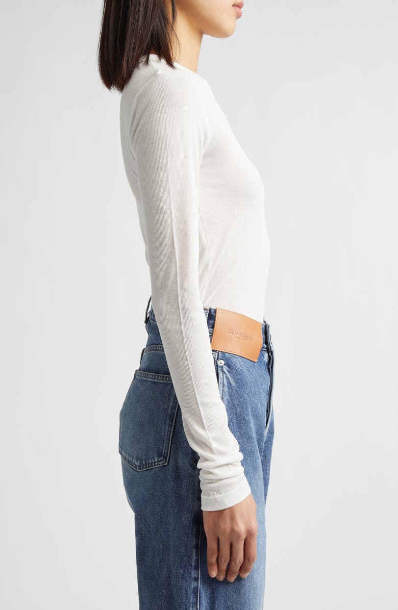 JW Anderson Long Sleeve Crewneck Top, Alternate, color, Off White