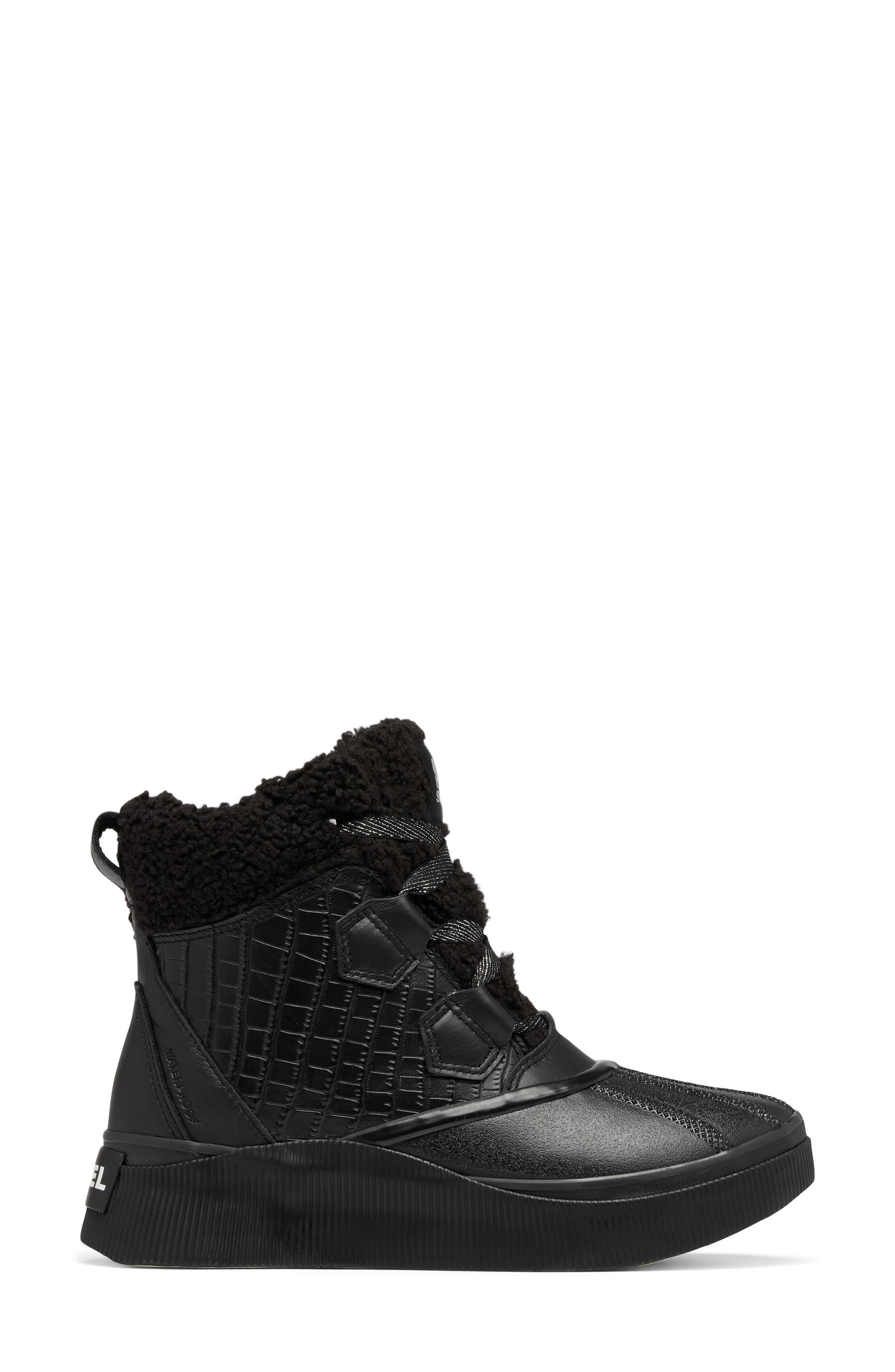 SOREL Out N About IV Chillz Lux Waterproof High Top Sneaker, Alternate, color, Black/ Black