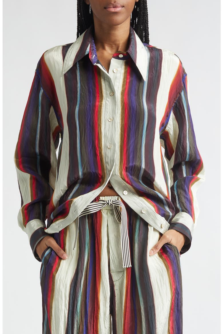 Morris Stripe Button-Up Shirt, Main, color, CALLA LILY MULTI