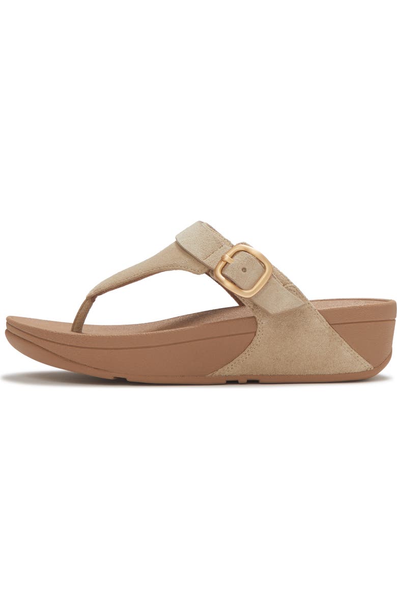 FitFlop Lulu Buckle Suede Toe-Post, Alternate, color, Cappuccino