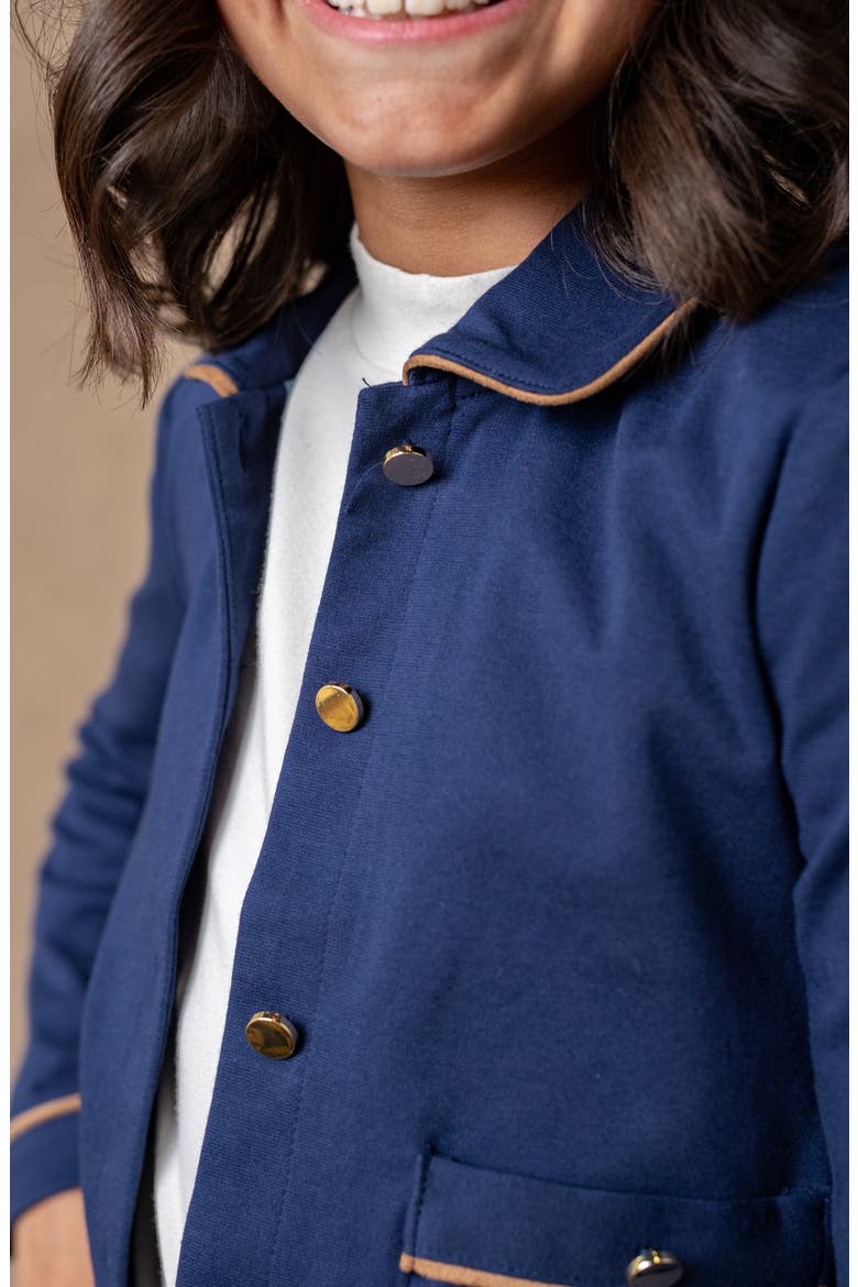 Baby Girls' Ponte Collared Jacket, Infant, Alternate, color, Navy Quilted