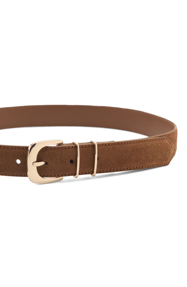 MANGO Suede Belt, Alternate, color, Brown