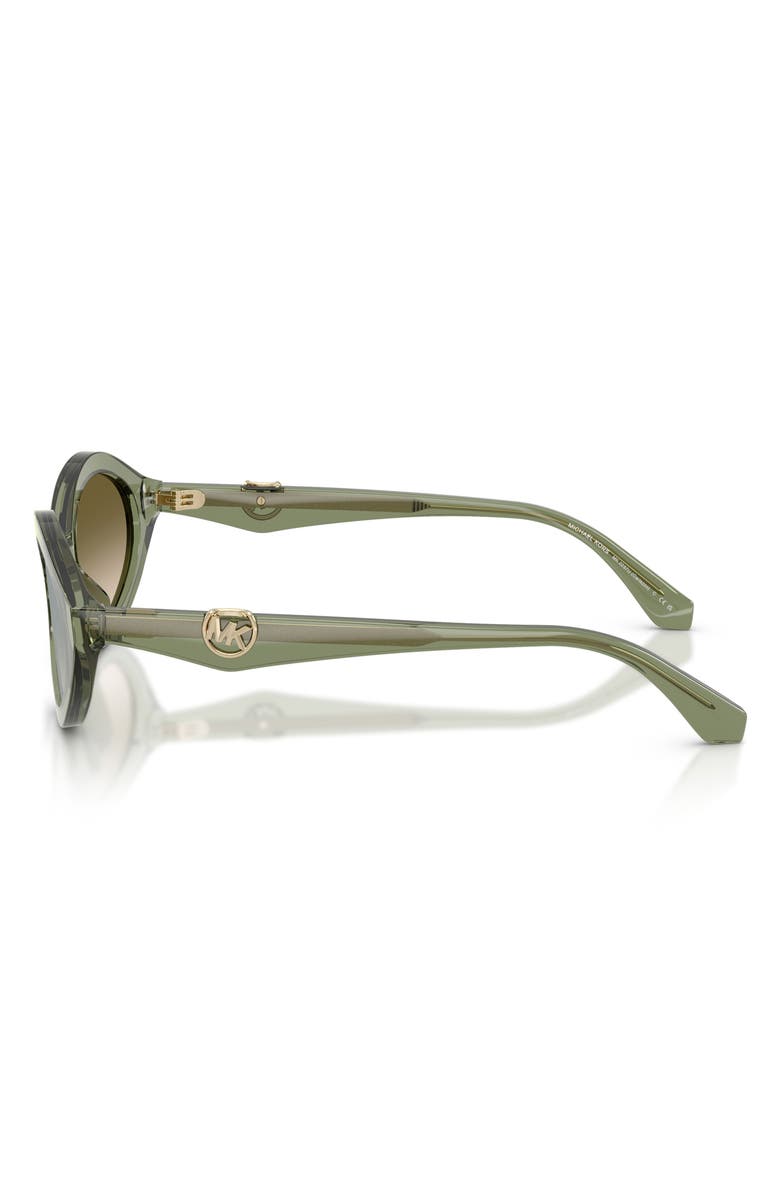 Michael Kors Carlazzo 55mm Oval Sunglasses, Alternate, color, Green Transparent / Green