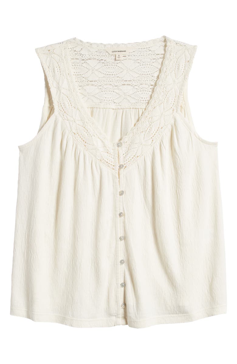 Lucky Brand Lace Trim Tank, Alternate, color, 