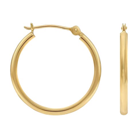 Gold-Tone Sterling Silver Hoops