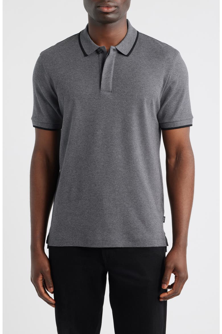 Parlay Tipped Cotton Polo, Main, color, MED GY