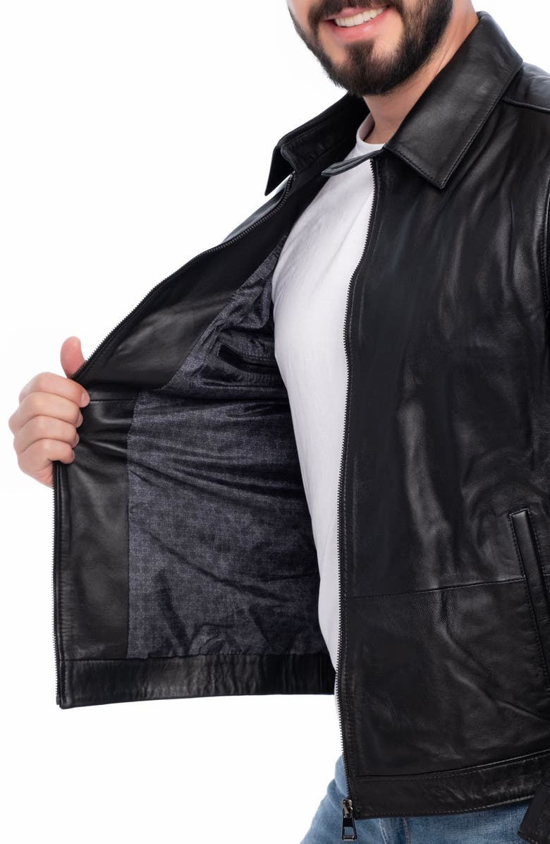 VELLAPAIS Landon Leather Jacket, Alternate, color, Black