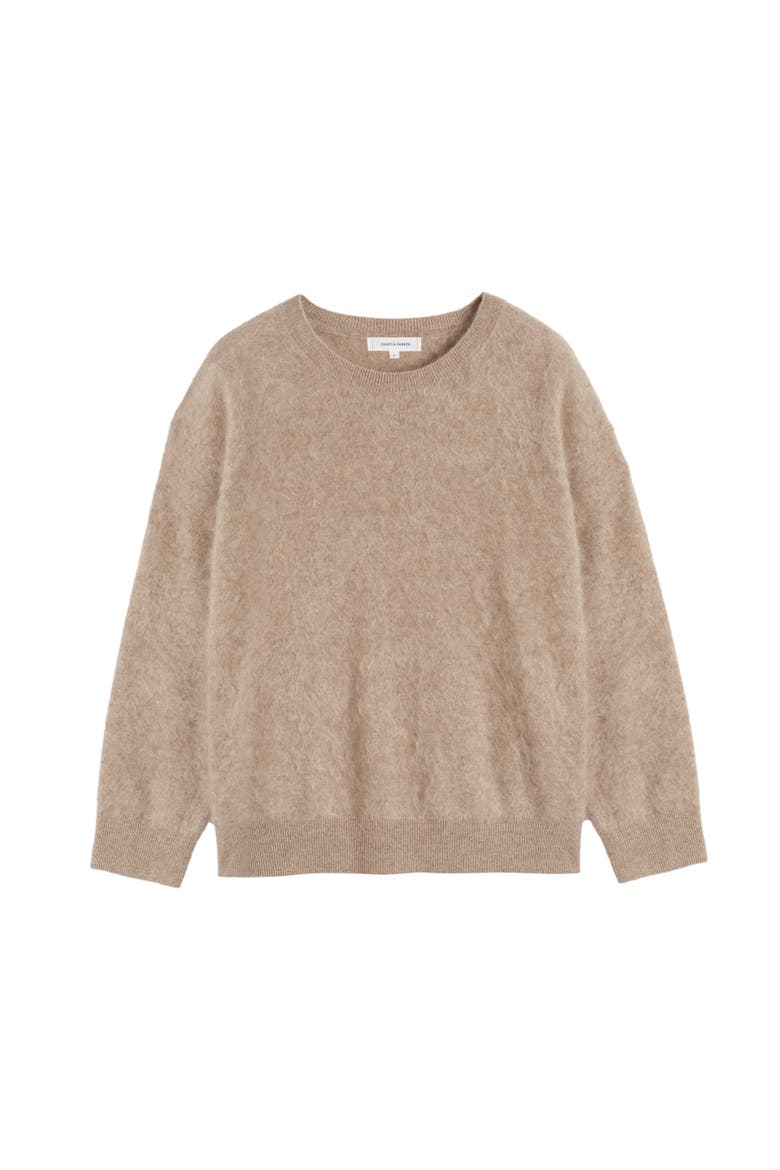 Brushed Cashmere Crew Neck Sweater, Alternate, color, Warm Oatmeal