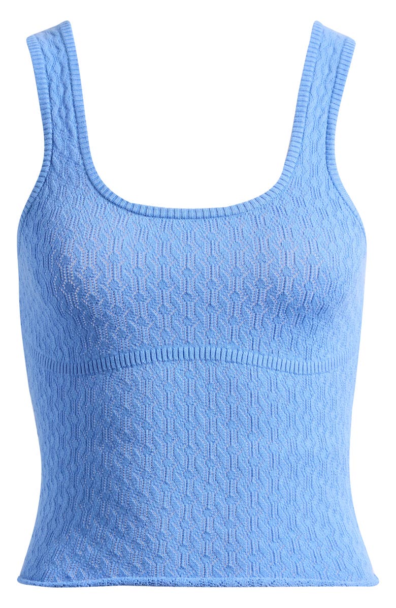 PacSun Keenan Pointelle Cotton Sweater Tank, Alternate, color, Blue