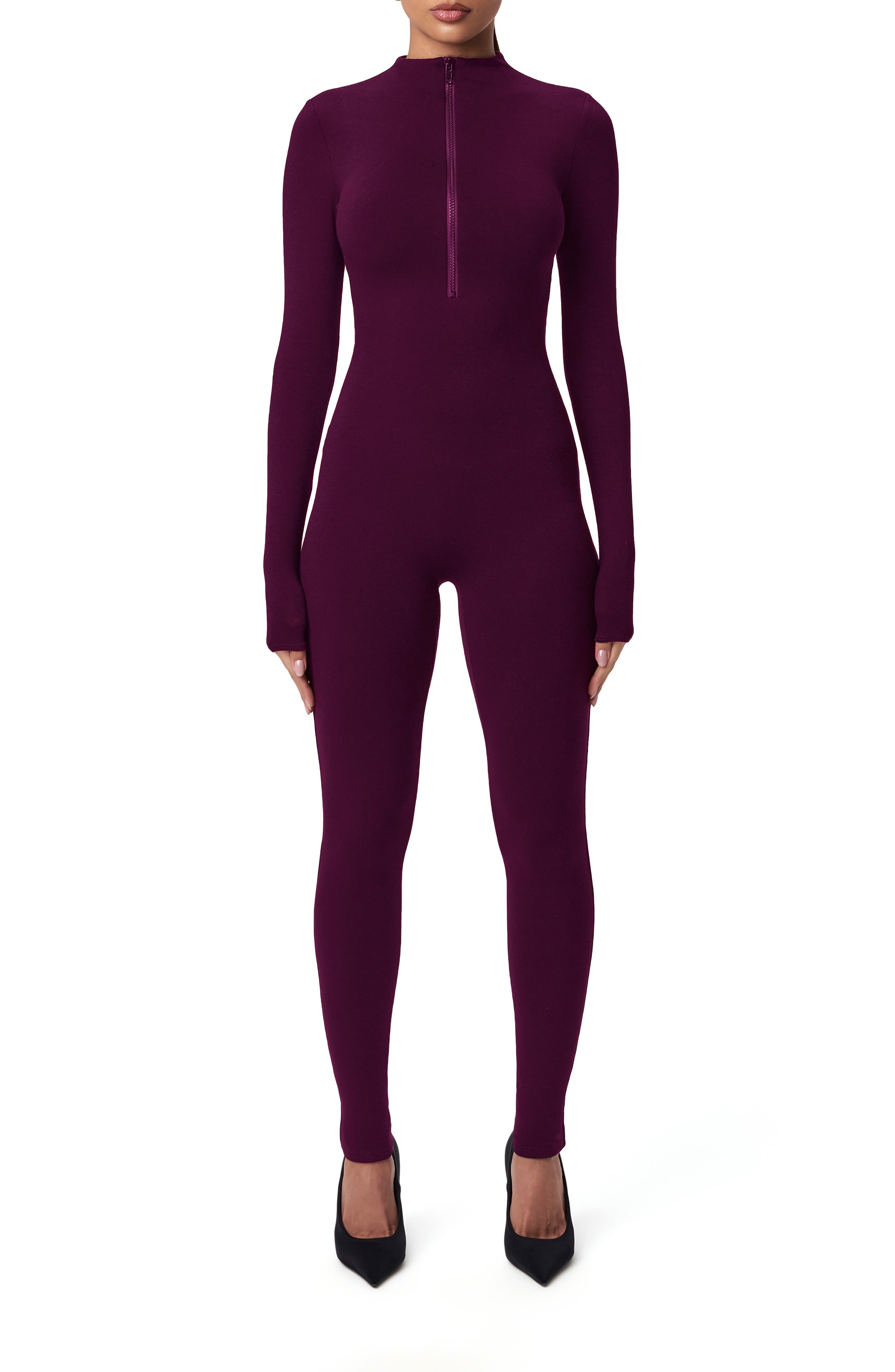 Naked Wardrobe Quarter Zip Jumpsuit